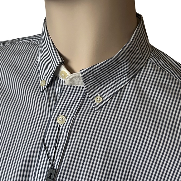 Ben Sherman Easy Fit Union Shirt Long Sleeve Stripe Cotton Button Down Collar - Picture 8 of 12